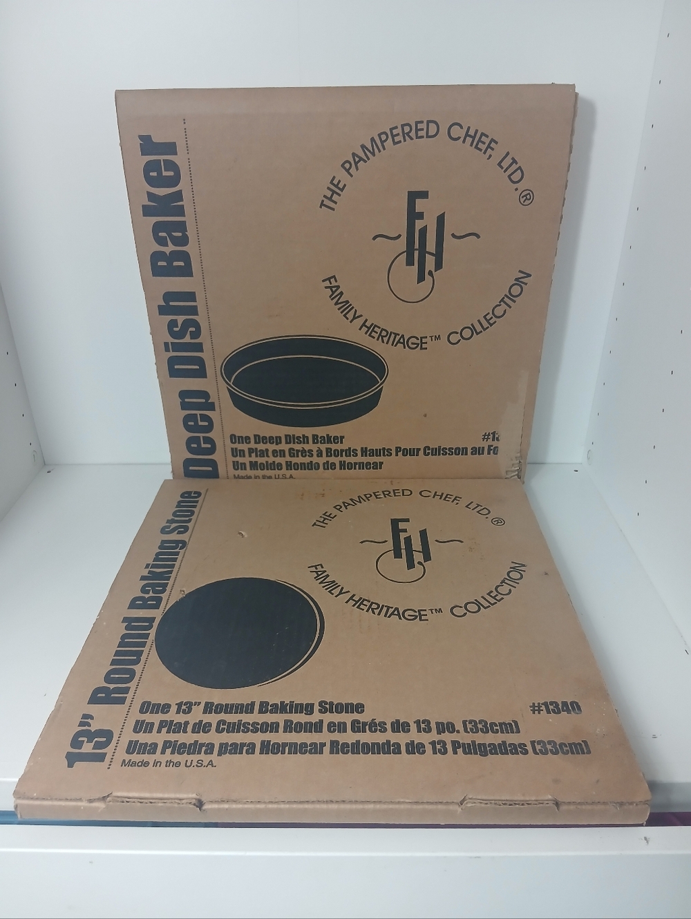 The Pampered Chef  13" Round Baking Stone & Deep Dish Baker